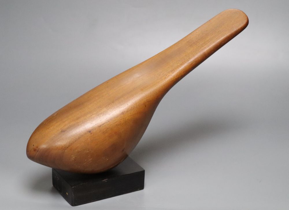 Wall Vivian Cole (1913-1999). A contemporary mahogany sculpture, plinth entitled Bird Form, attribution to underside, height 24cm